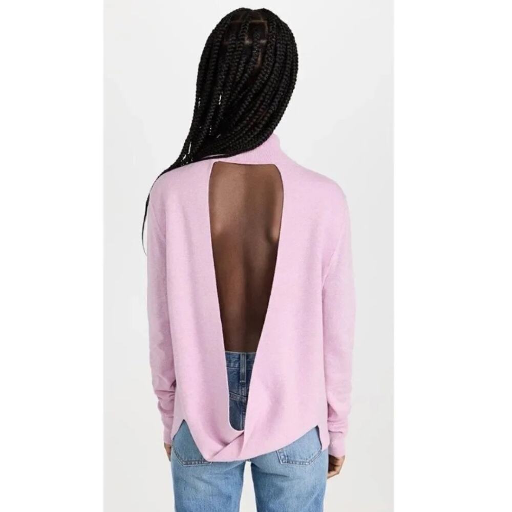 Atoir Endless Rain Open Back Draped Mock Neck Sweater Pink NWT $248